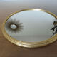 Plateau miroir rond en aluminium doré art deco années 40 50