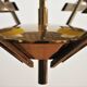 Vintage chandelier in brass and glass