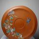 Large old clay/terracotta dish with Japanese Art Nouveau enamel
