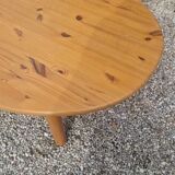 Table basse ovale en pin années 70's