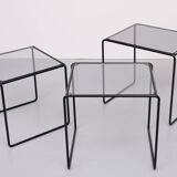 Black Metal frame Nesting tables German 1970s