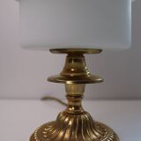 Vintage gold metal opaline lamp