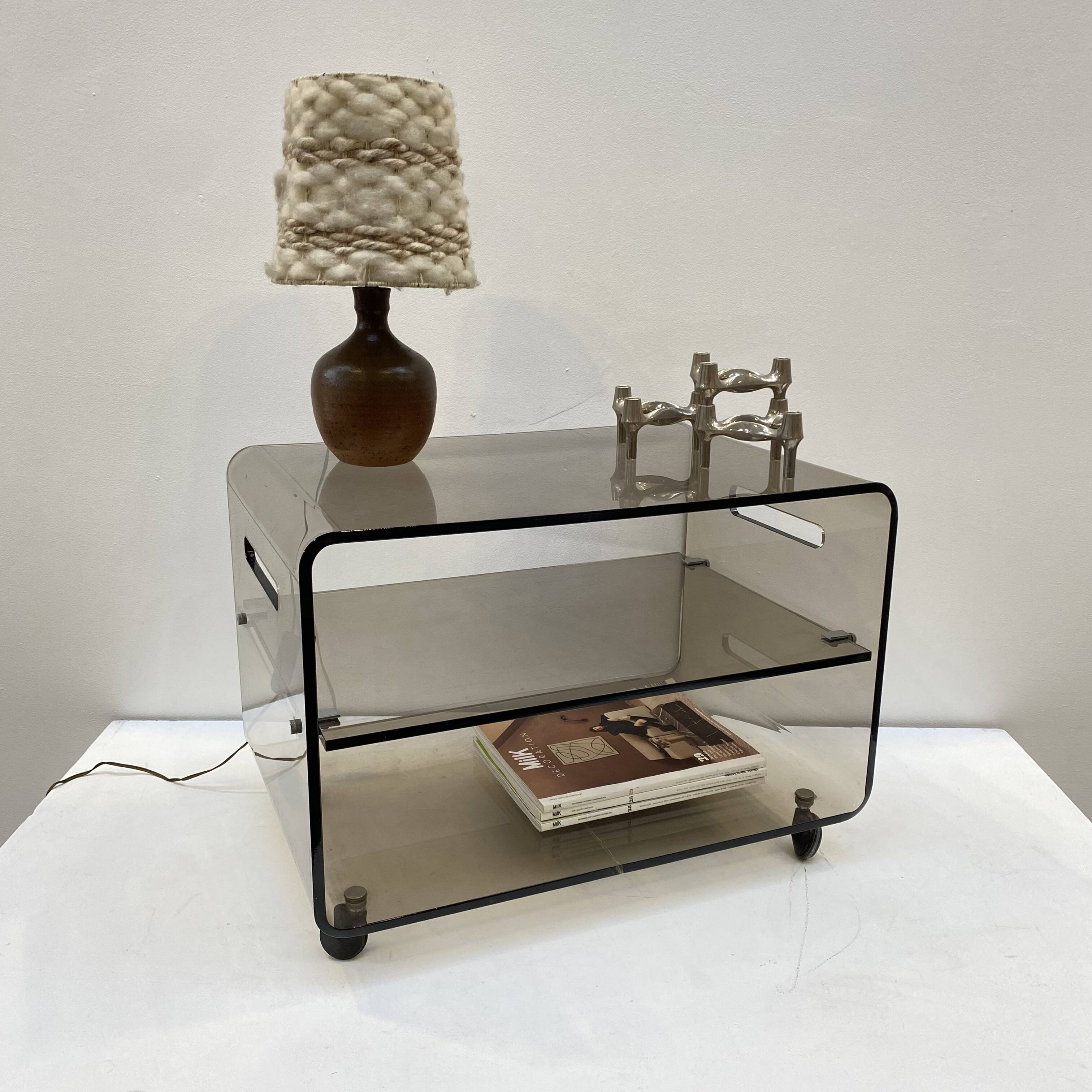 Roche Bobois smoked plexi coffee table