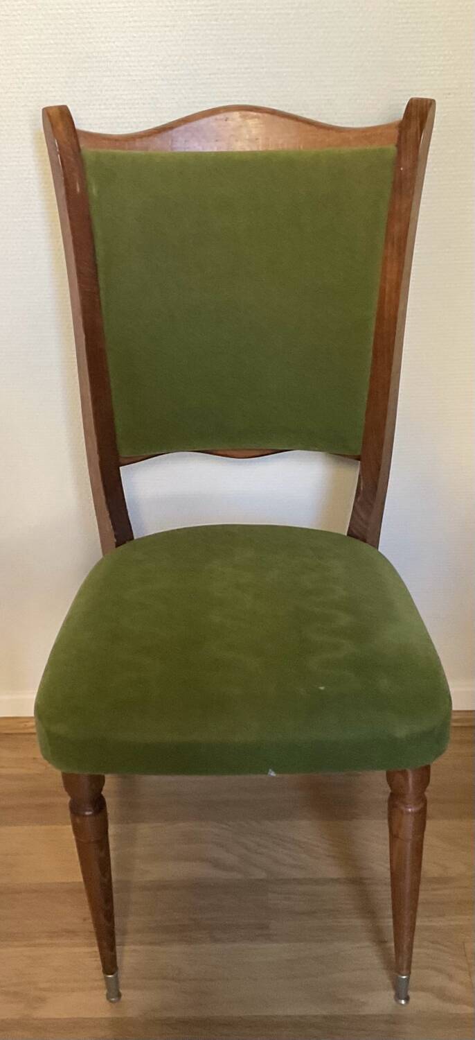 Vintage green velvet chair