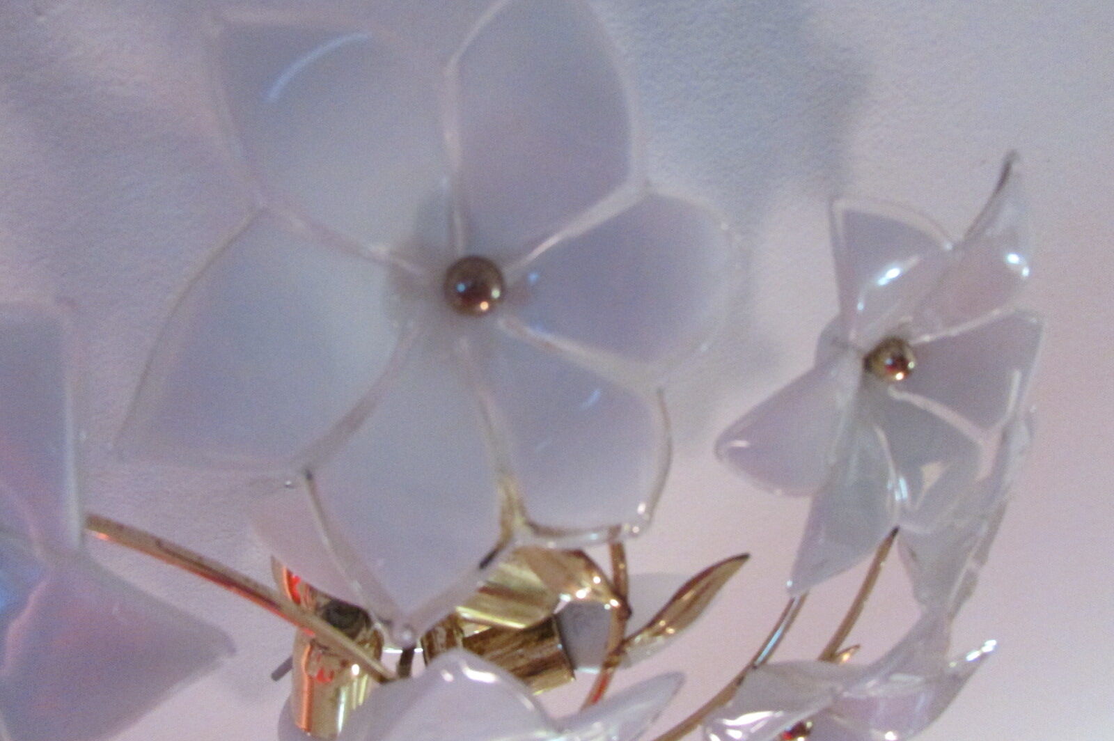 Murano Glass and Golden Brass ceiling lamp, 1970s