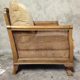 Chair caning velvet 1920 wooden boat