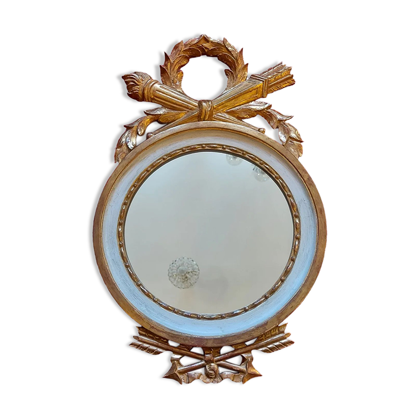 Round mirror in gilded wood Louis XVI style