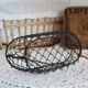 Petit panier à œufs métal et bois vintage rustique