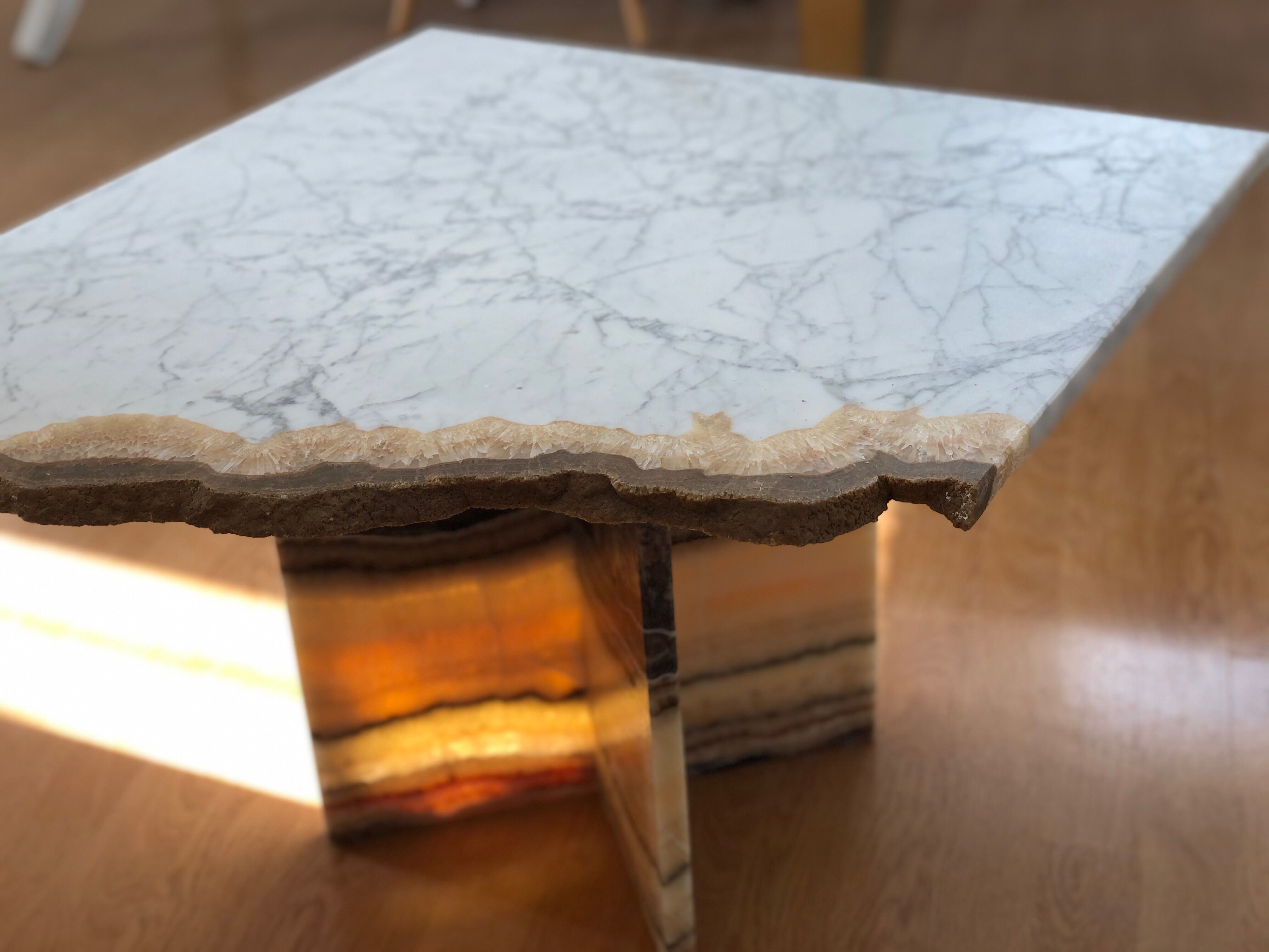 Unique marble coffee table