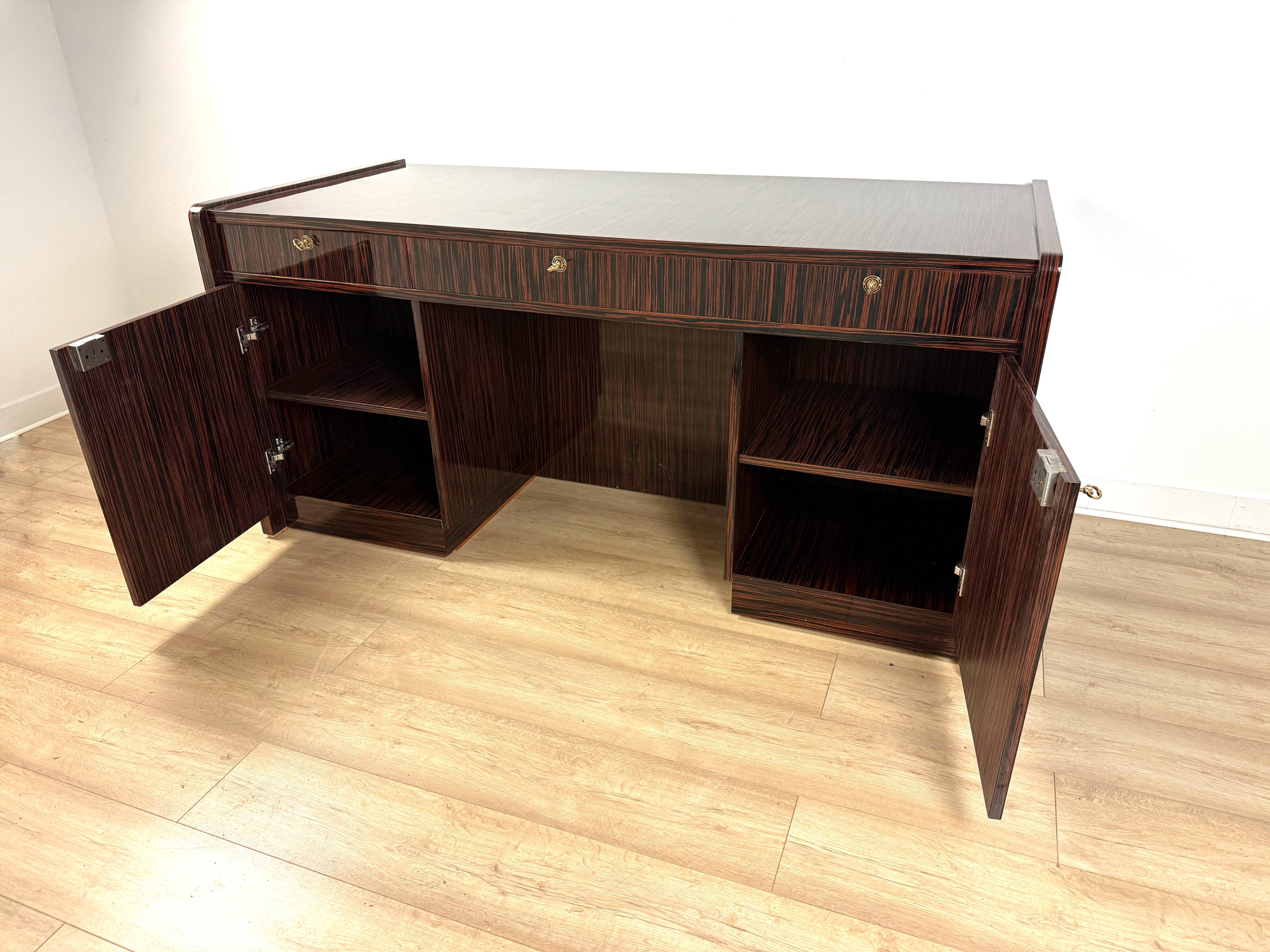 Art Deco “New York” double-sided desk – Macassar ebony veneer