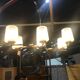 Ceiling chandelier vintage glass and brass