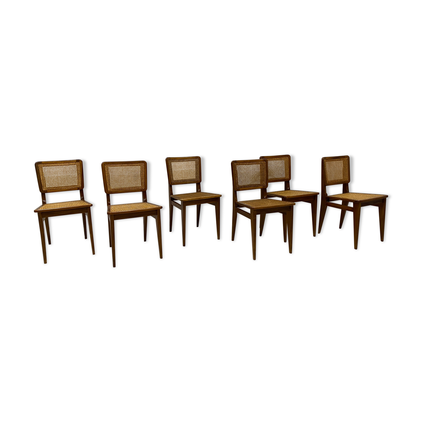 Série de six chaises cannées