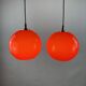 Pair of two cherry glass pendants by Peill & Putzler