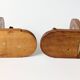 Pair of vintage wooden bookends, checkerboard pattern, 1950s