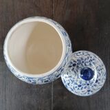 White ceramic pot marked "tobacco"