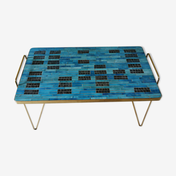 Berthold Muller glass mosaic brass coffee table