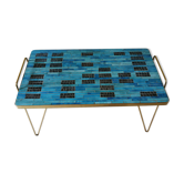 Table basse en laiton mosaïque de verre Berthold Muller