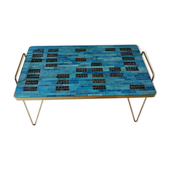 Berthold Muller glass mosaic brass coffee table