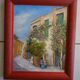 Painting view of southern village oil on canvas signed