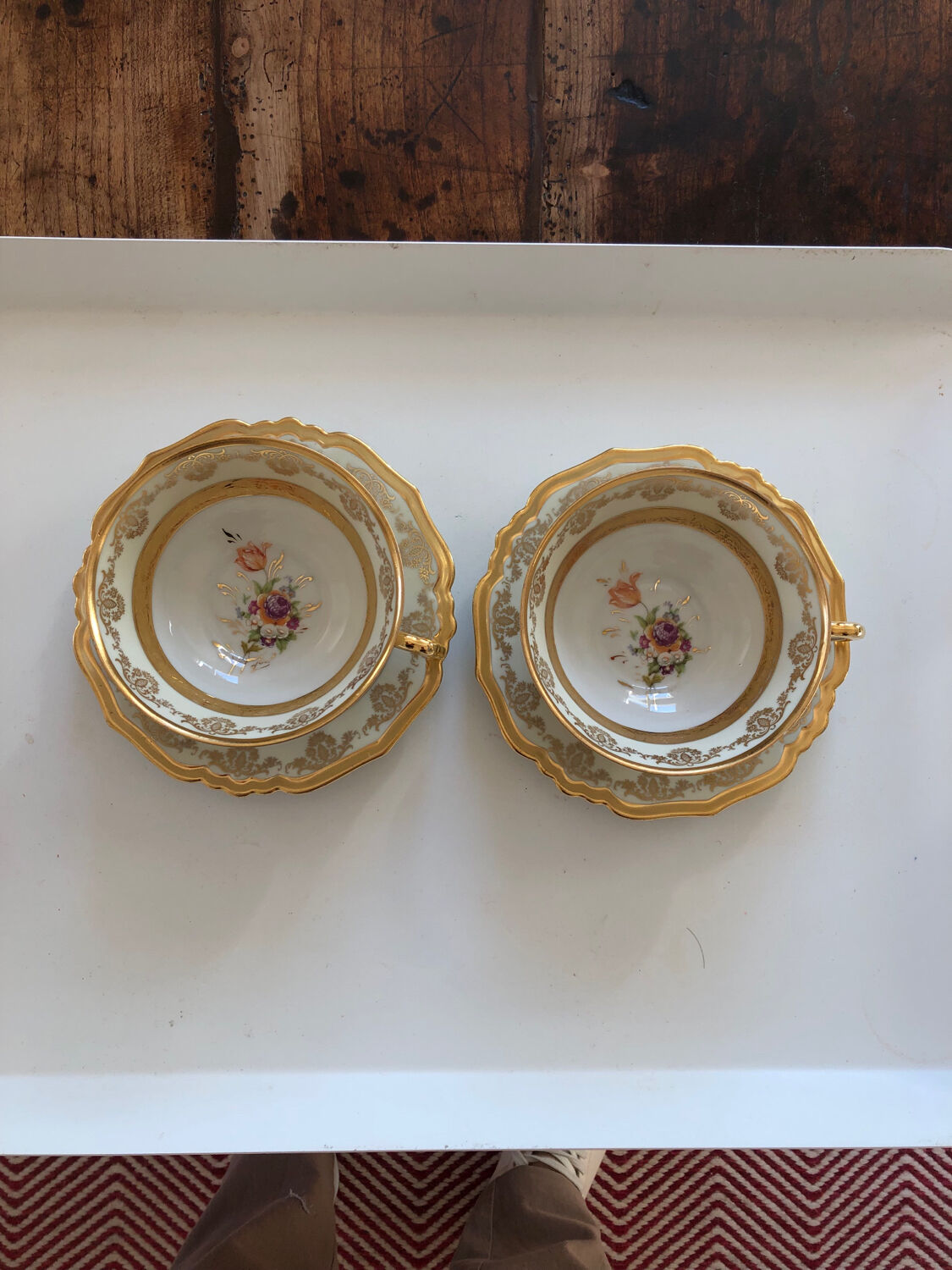 Duo of lunch cups Limoges France