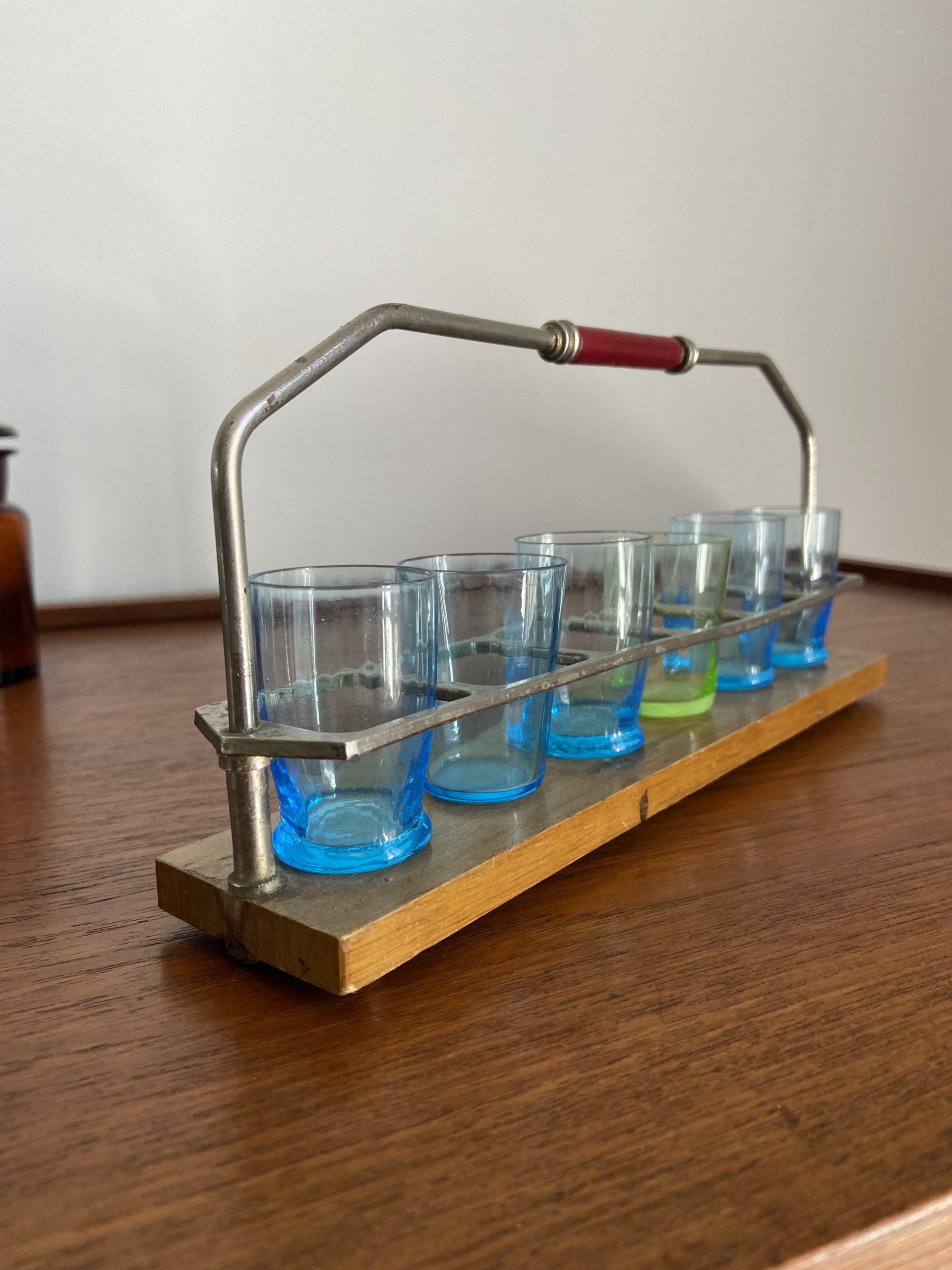 Vintage liqueur glasses and their display