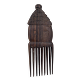 Ancien peigne ethnique en bois exotique