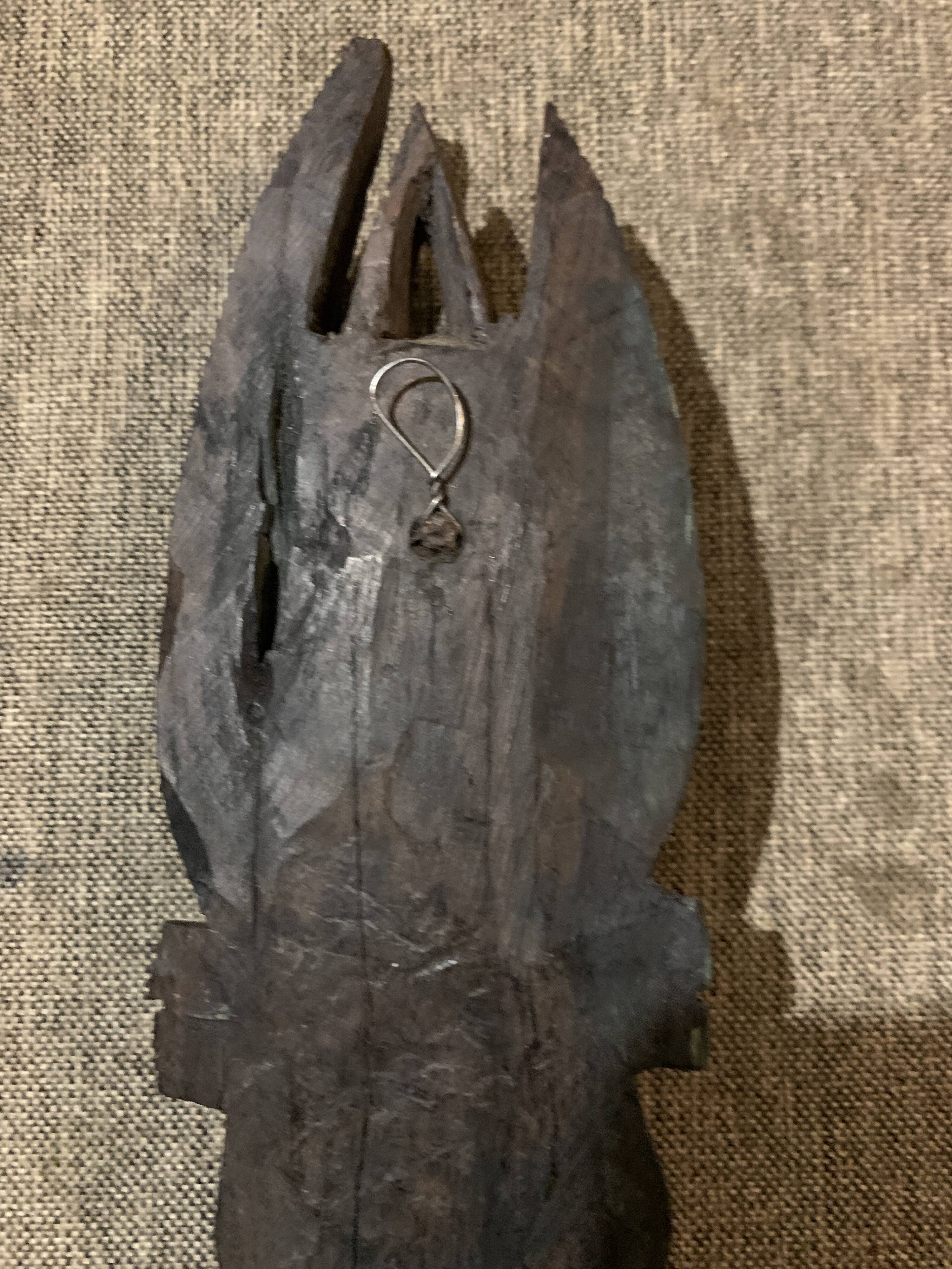 African mask 19cm hand carved tribal statuette wood Baoulé Ivory Coast Vintage old