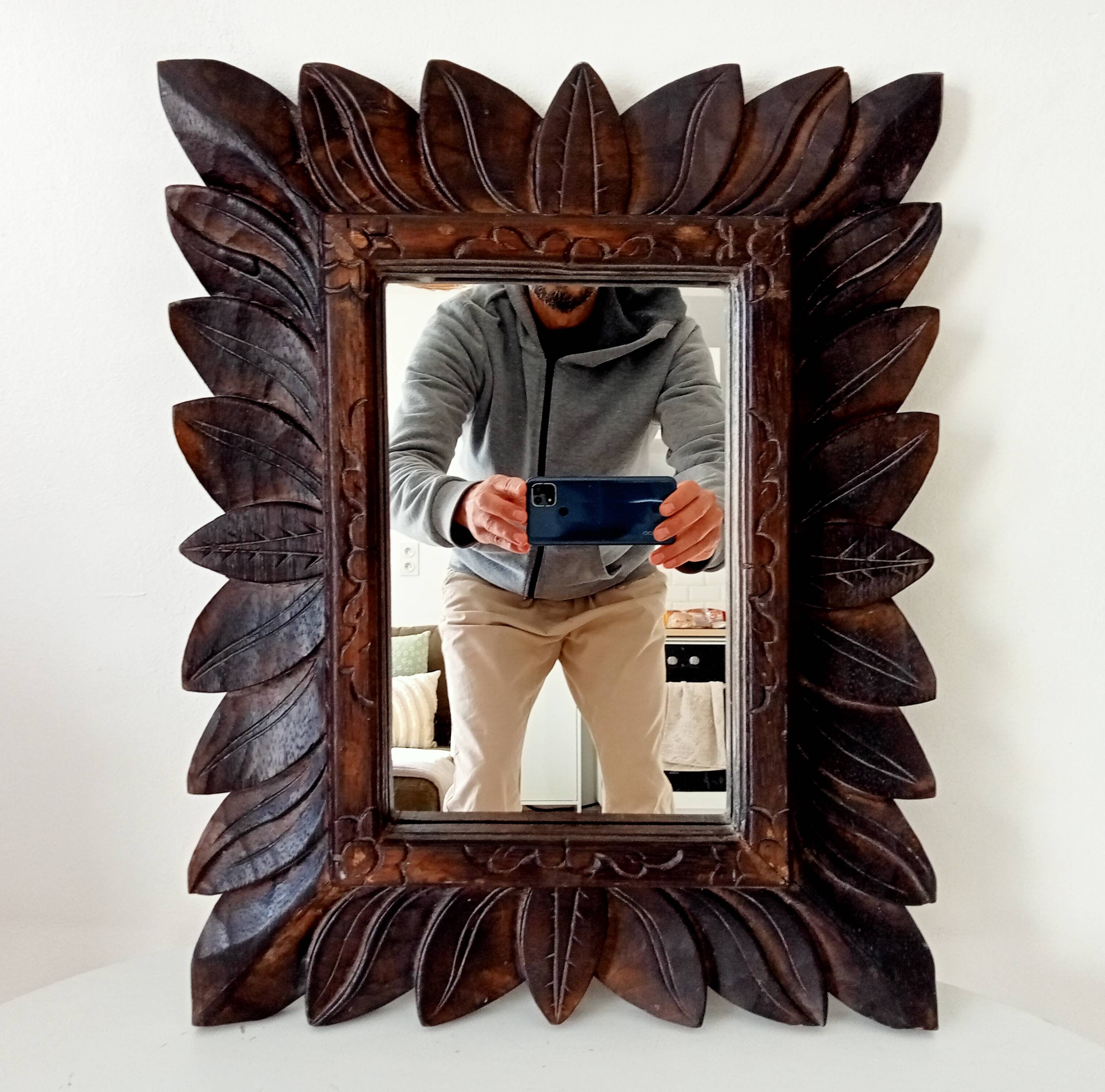 Antique mirror in carved wood