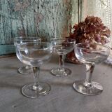 Set of four vintage French glasses for liquor
