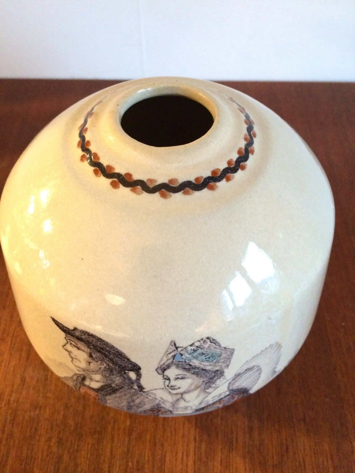 Ball vase in enamelled earthenware Cazalas signed design 30s - 40s