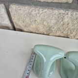 Set of two Green Porcelain Coat Hooks