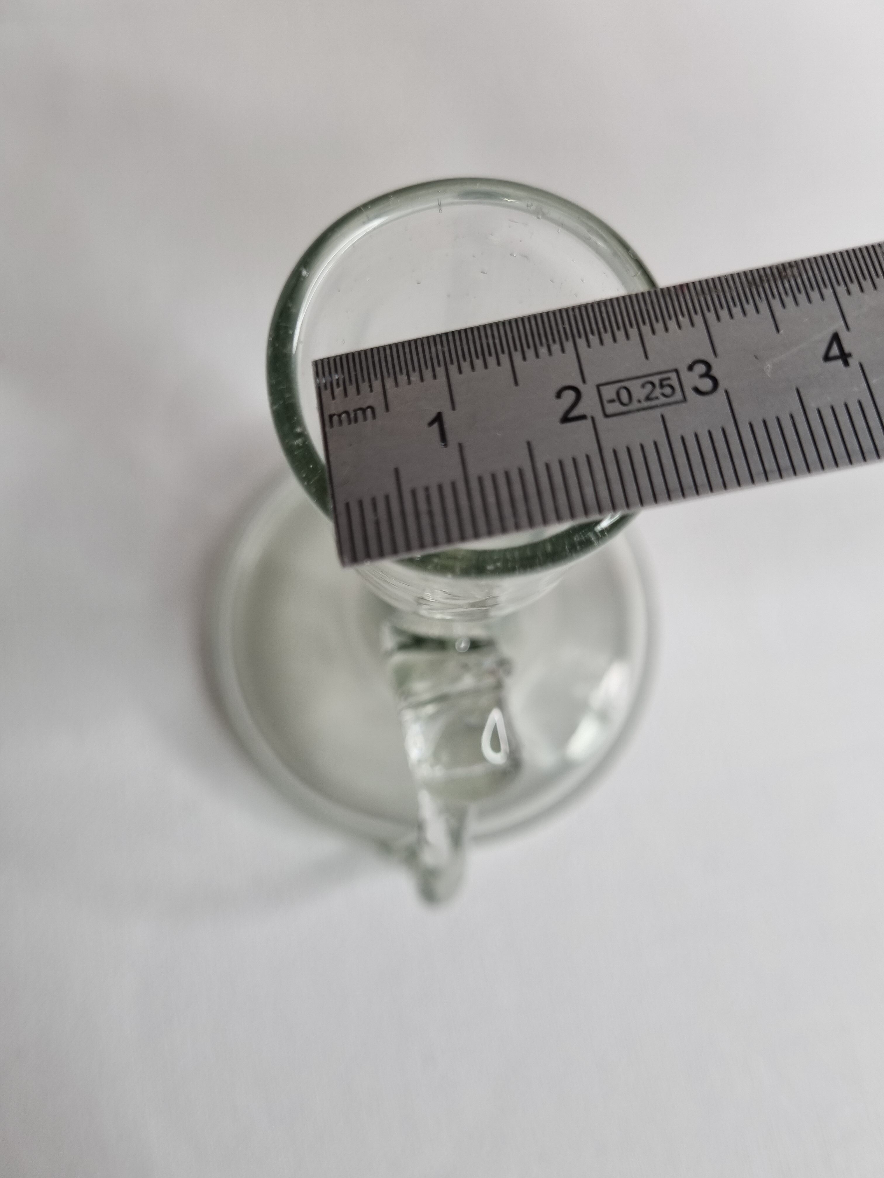 Pair of blown glass candlesticks, 13 cm