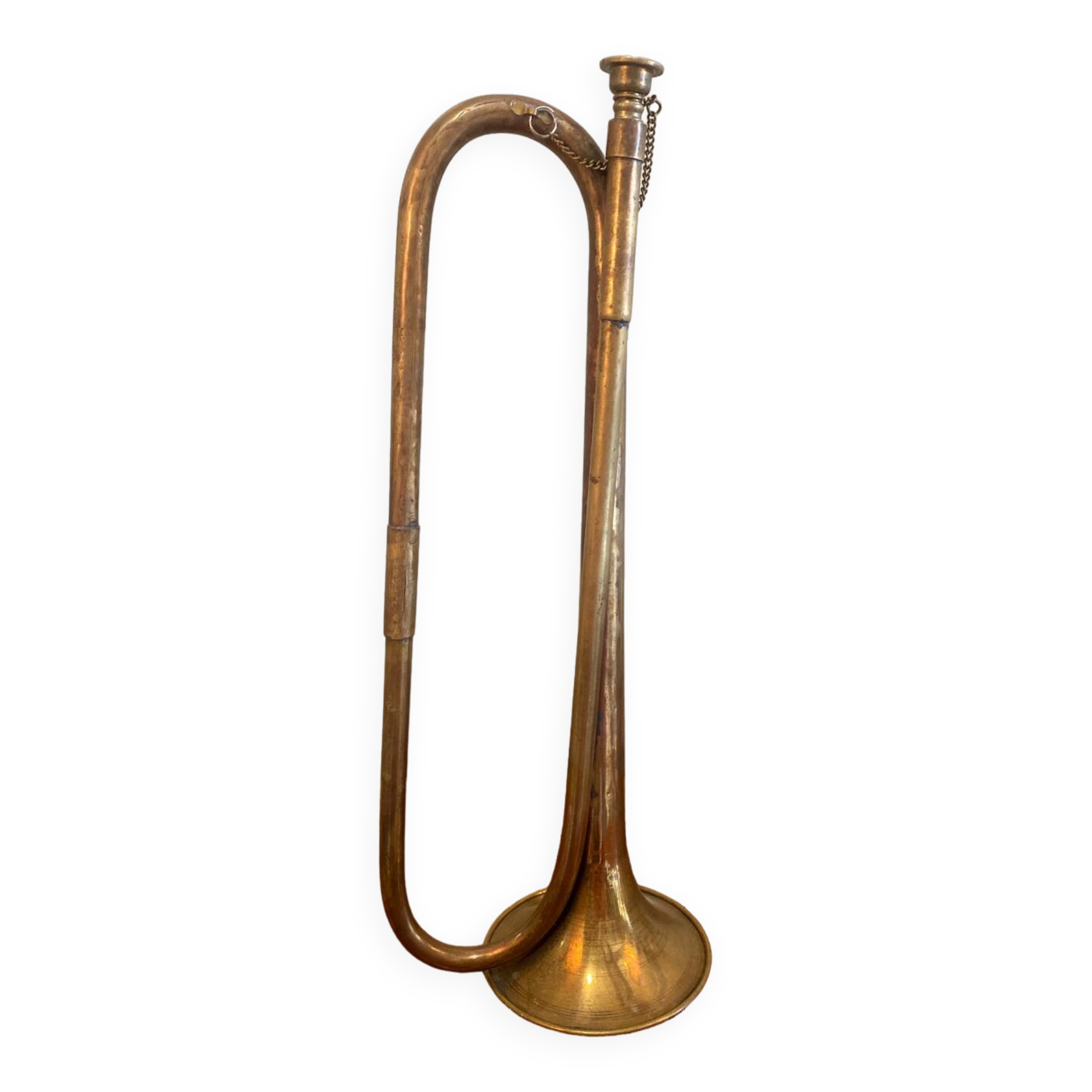 Antique copper bugle