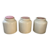 Set of 3 vintage stoneware jars