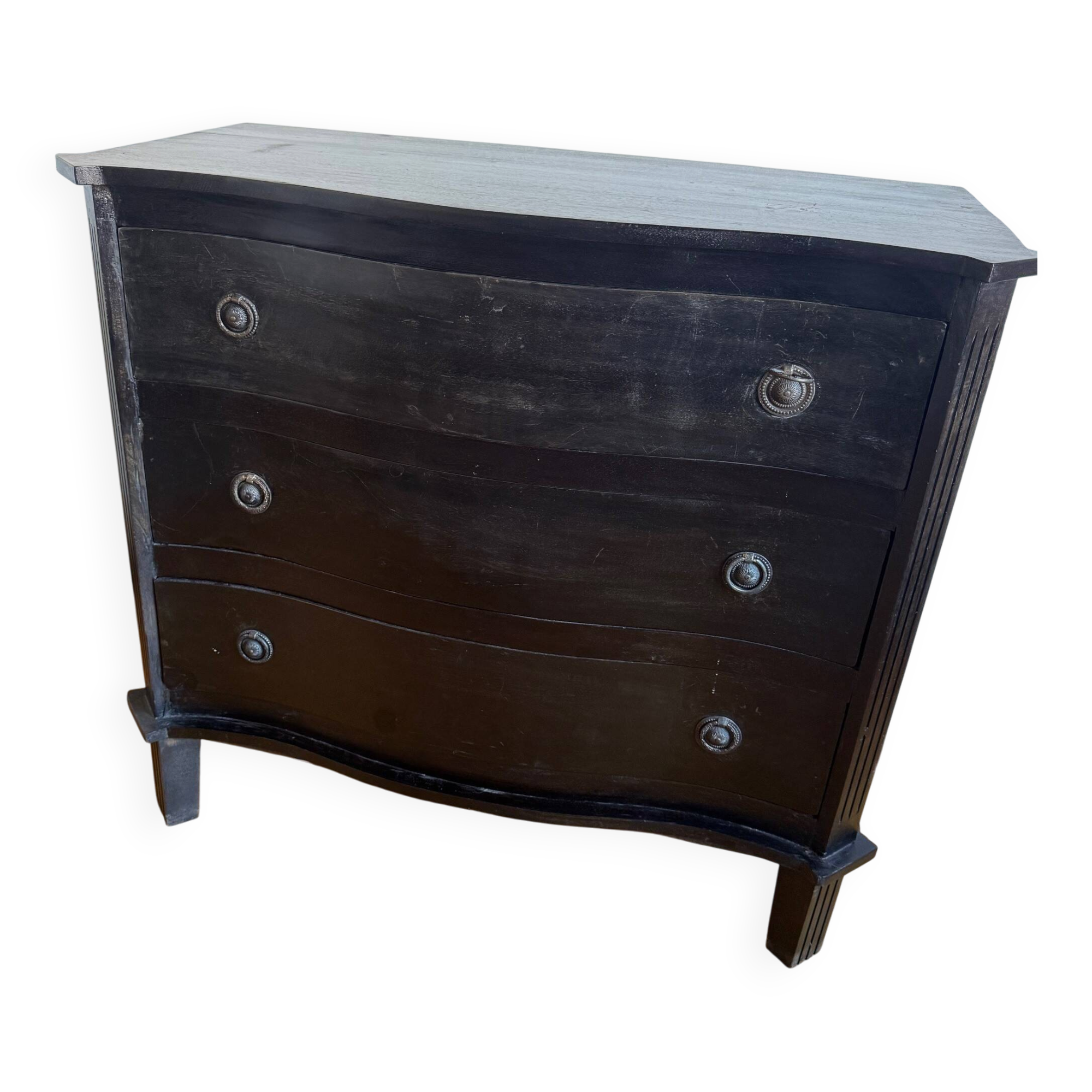Black wooden chest of drawers