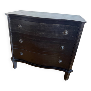 Commode en bois noir