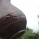 Superb vintage Digoin Sarreguemines jug in brown glazed ceramic.