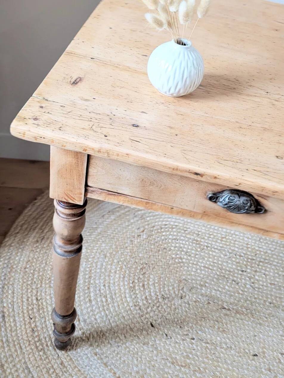 Renovated solid wood farmhouse table