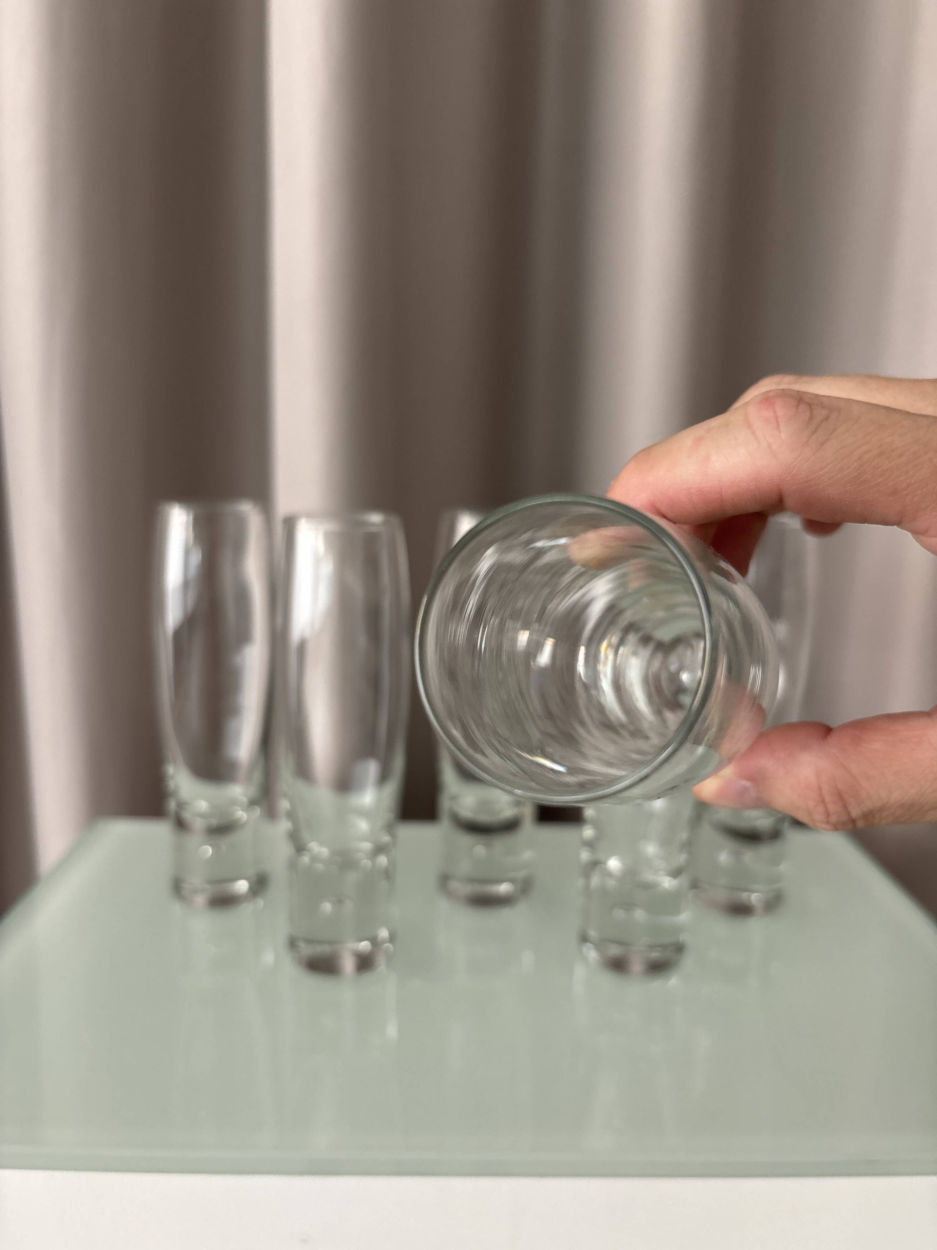 Set of 6 Vintage Durobor Bubble Champagne Flutes | Belgian Design