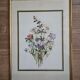 Lithographie bouquet de fleurs sauvages sous cadre doré