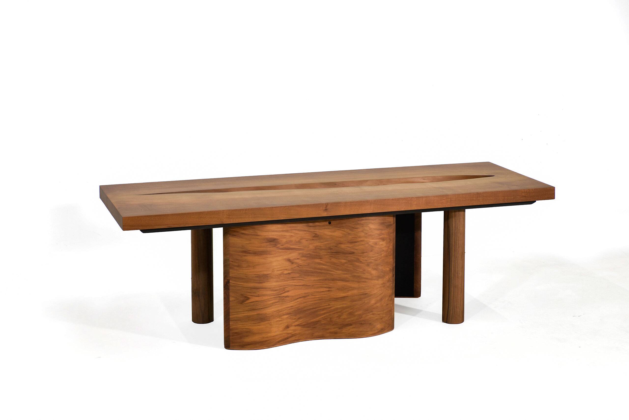 Large coffee table ONDA, cherry and walnut