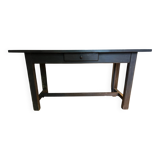 Black solid wood workshop table