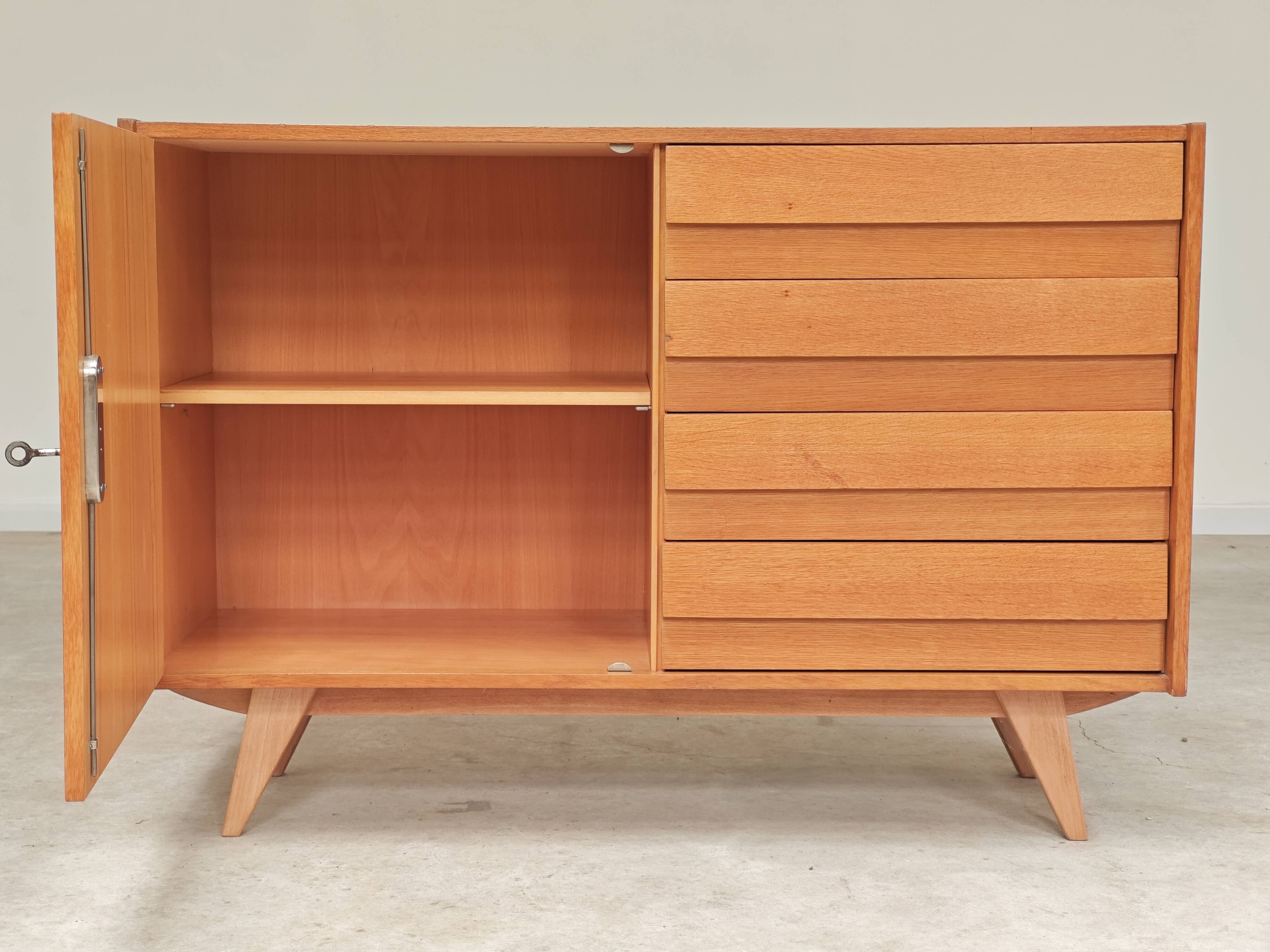 Sideboard U 458 light oak Jiri Jiroutek for Interier Praha 1960