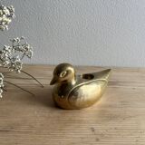 Brass duck candle holder