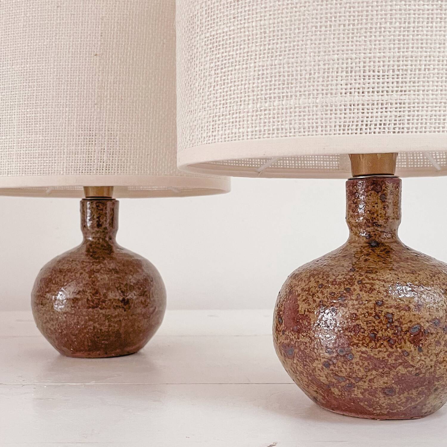 Duo sandstone bedside lamps