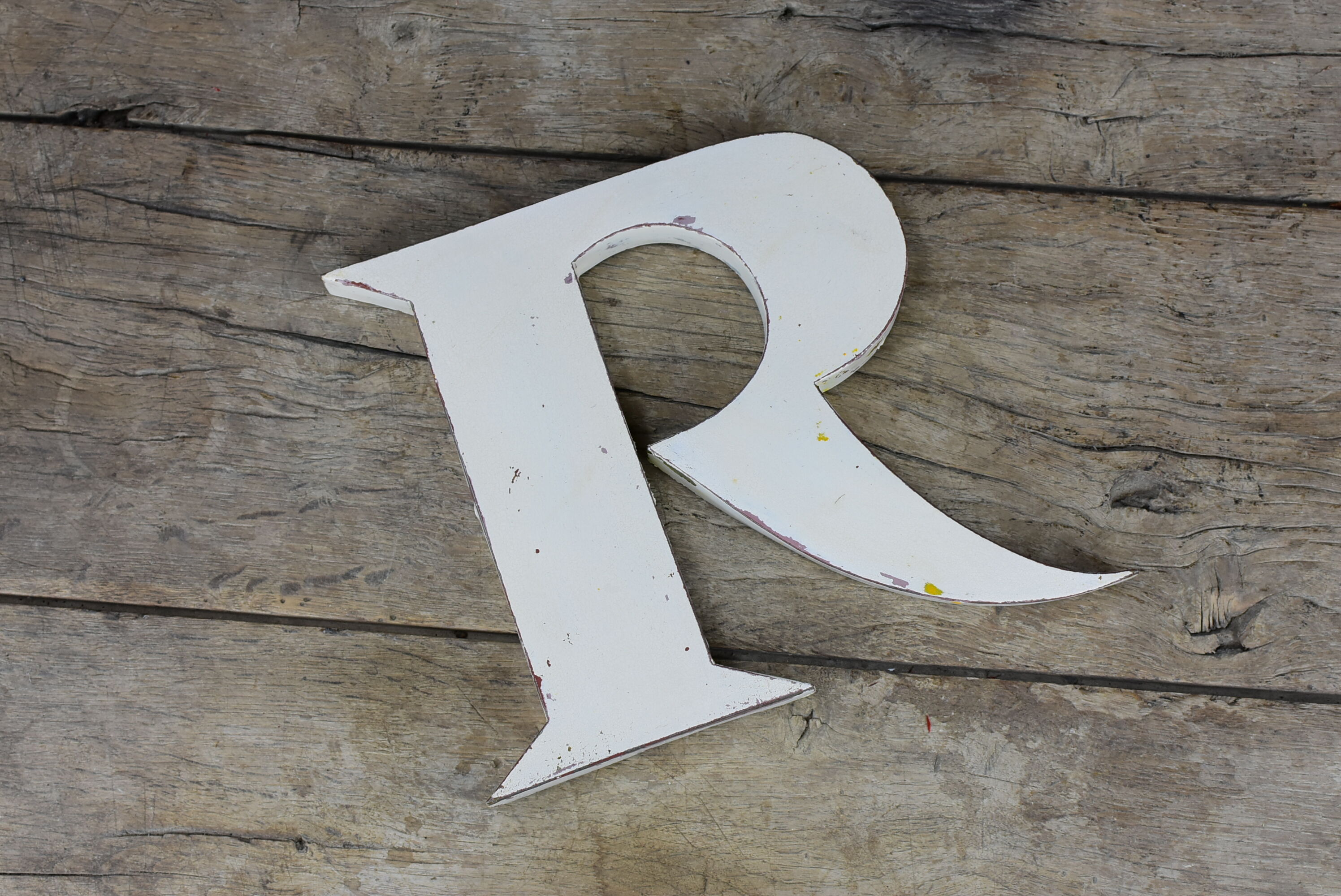 Lettre zinc blanche "r"