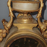 19th century clock in gilded bronze and alabaster