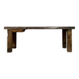 19th century solid wood workshop console or workbench