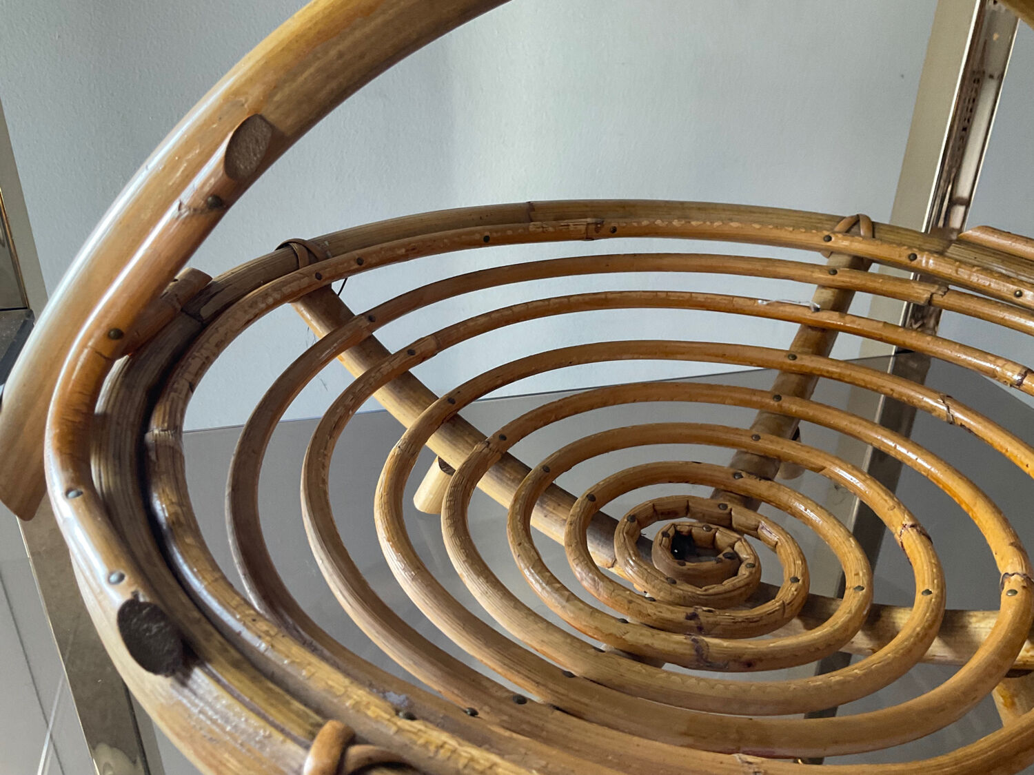 Vintage rattan basket 60s-70s