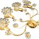 Palwa Hollywood Regency vergoldet Wandlampe Messing Swarovski Kristallen